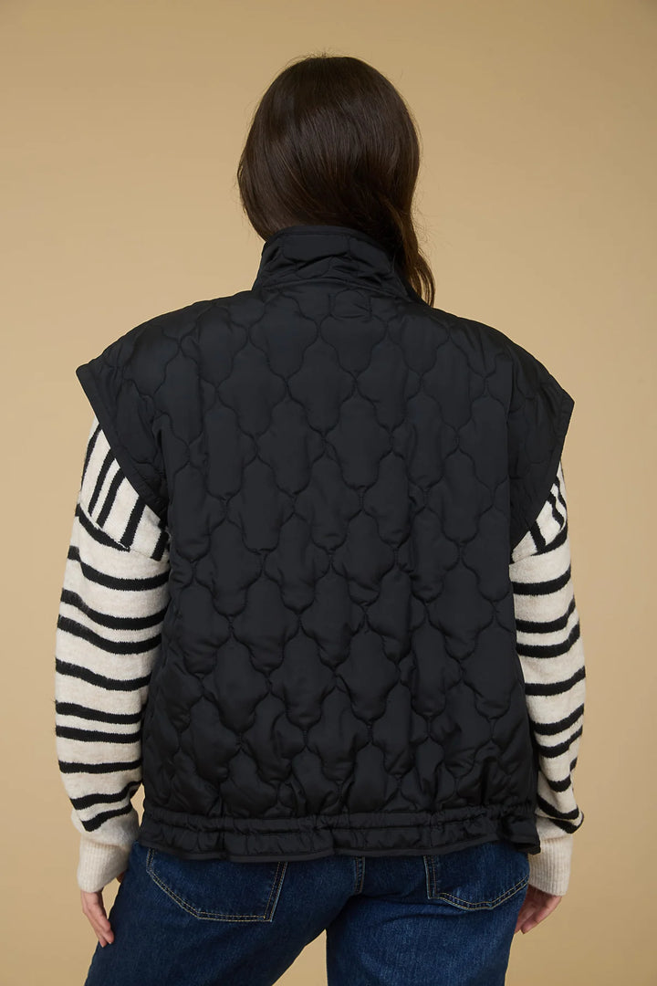Tie Detail Quilted Puffer Vest