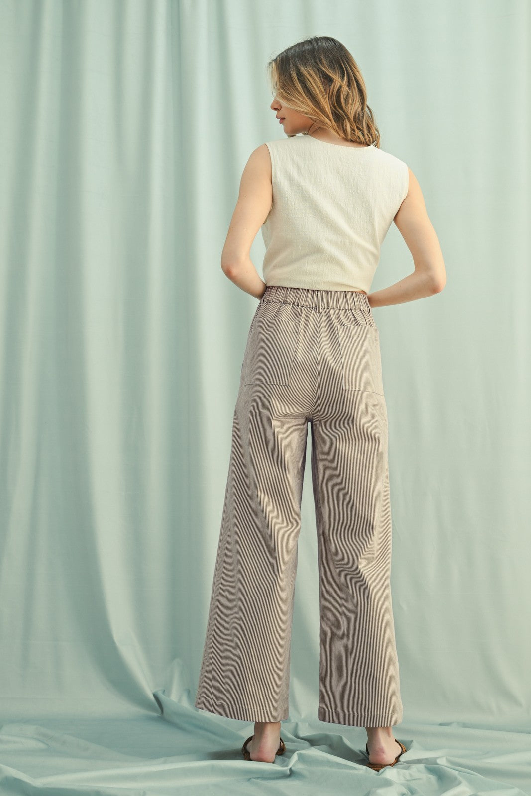 Striped Wide-leg Pants