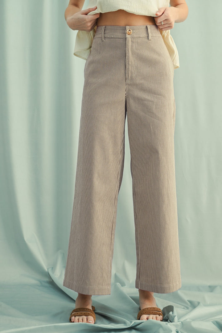 Striped Wide-leg Pants