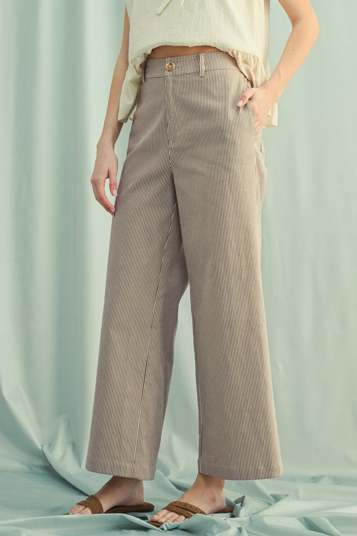 Striped Wide-leg Pants