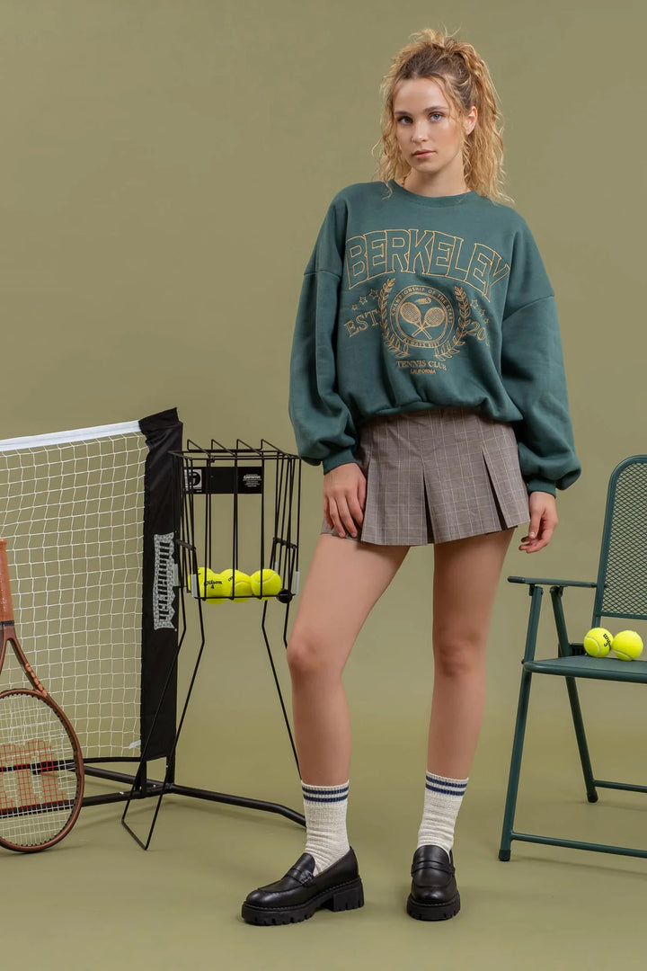 Tennis Club Embroidered Long Sleeve Top