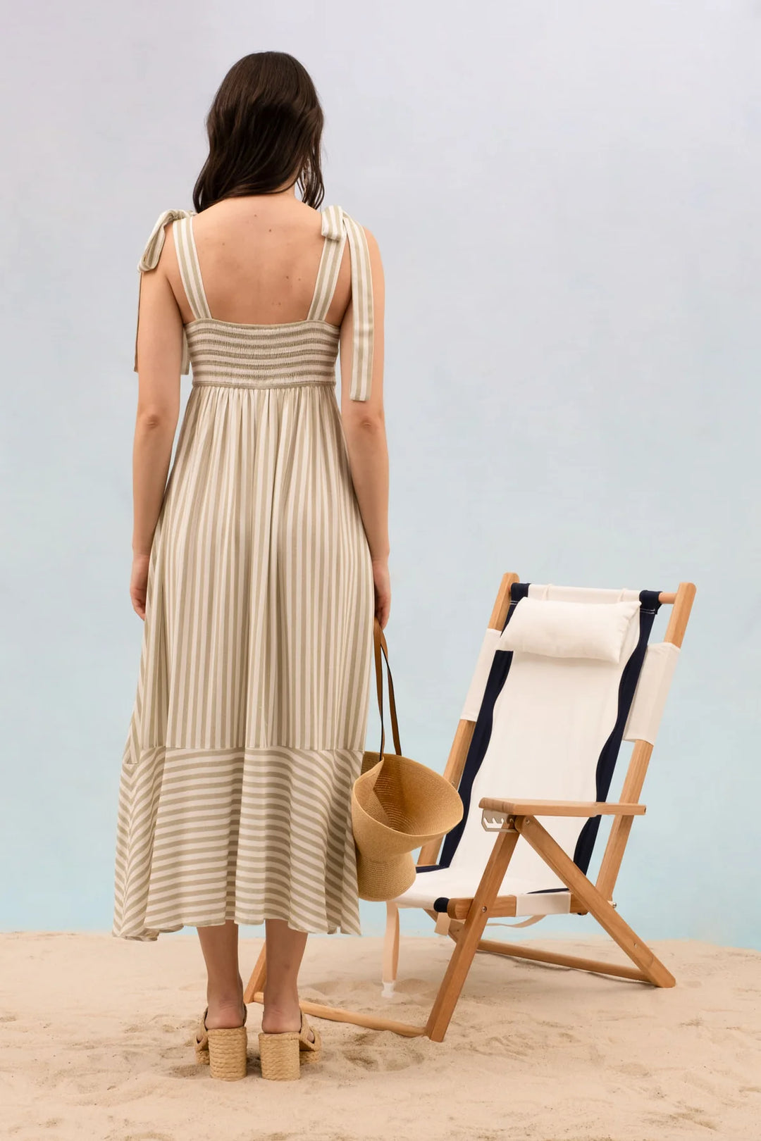 Stripe Tie Strap Maxi Dress