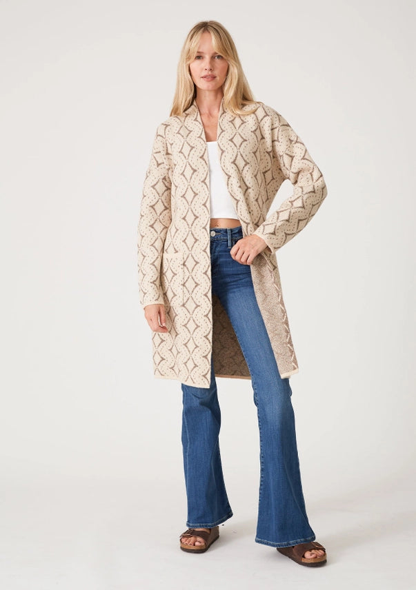 Western Diamond Belted Cardigan