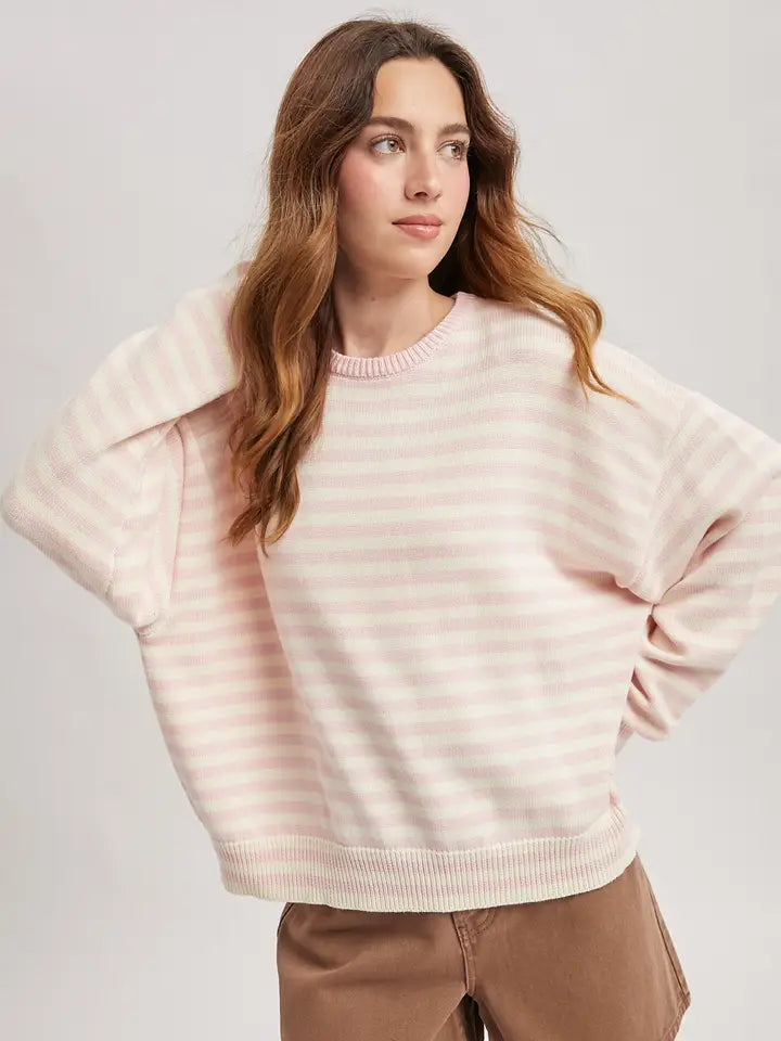 Striped Drop Shoulder Sweater