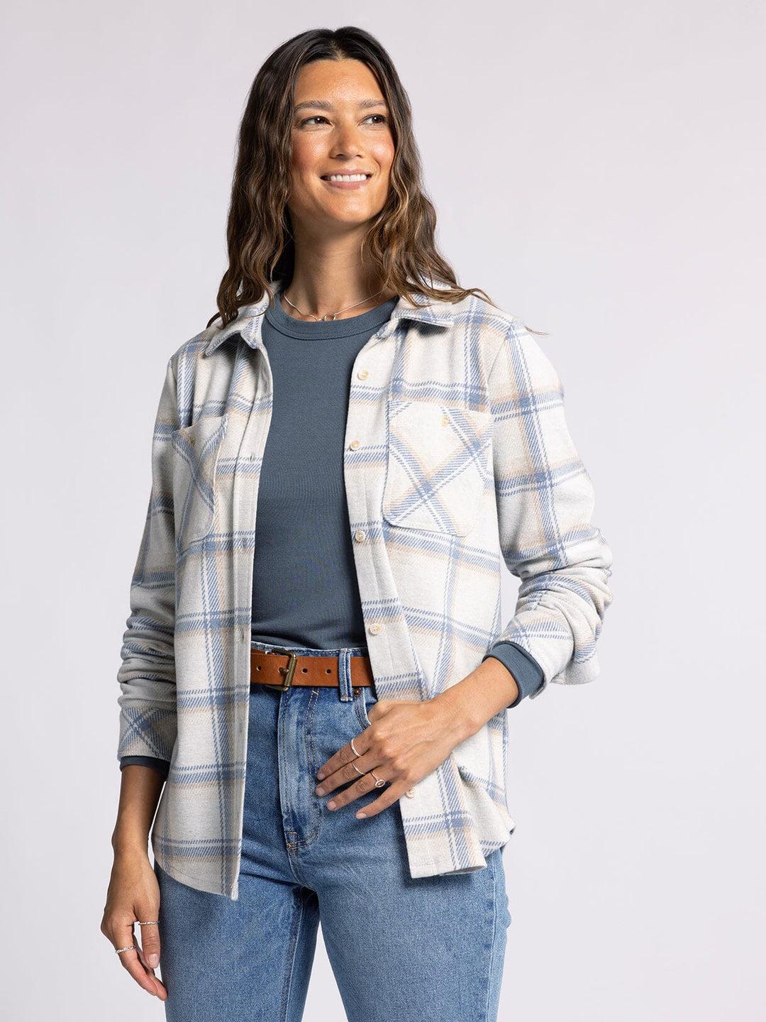 the Lewis - Cream Blue Plaid