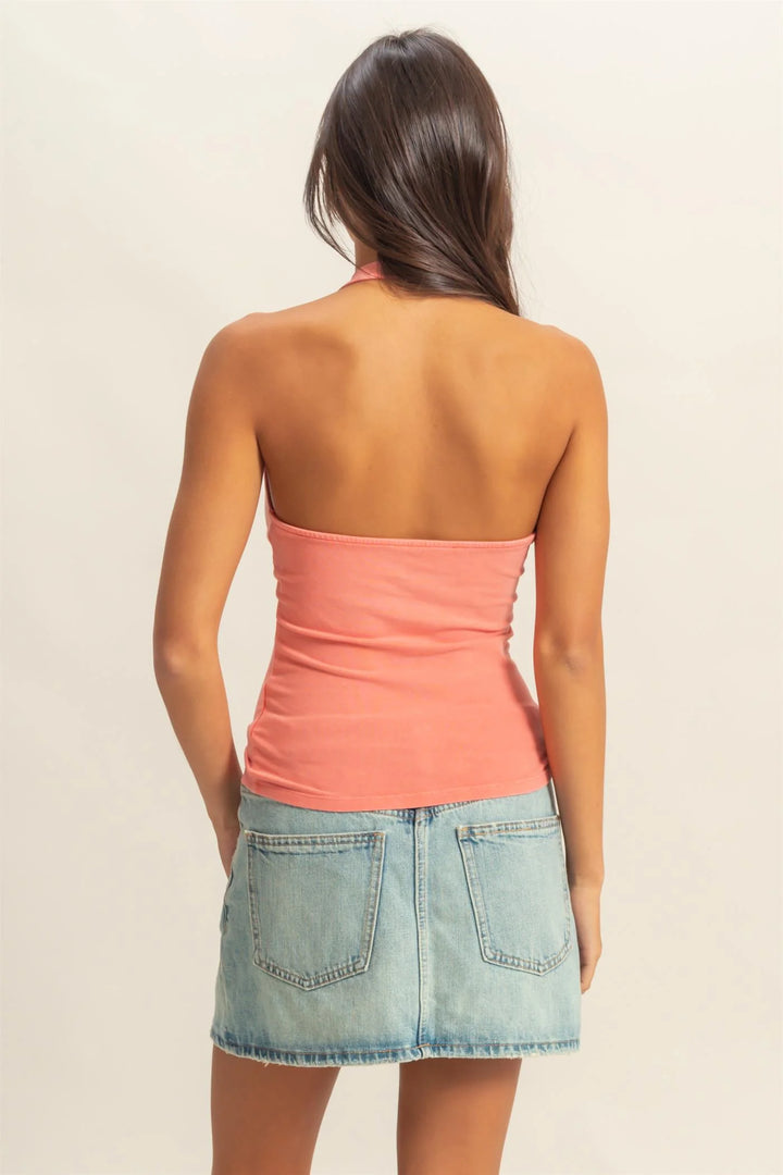 Coral Halter Top